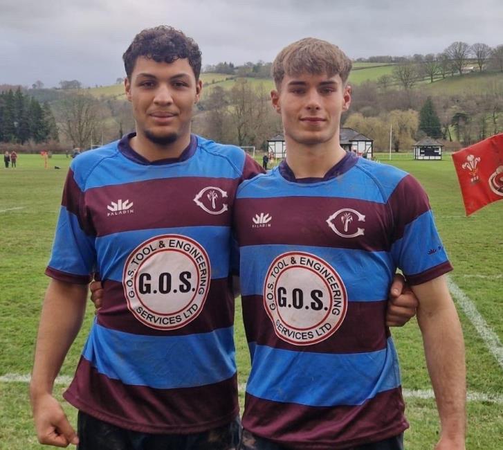 Deri Gwynne (right) with his back row colleague (Mikey Whistance)
